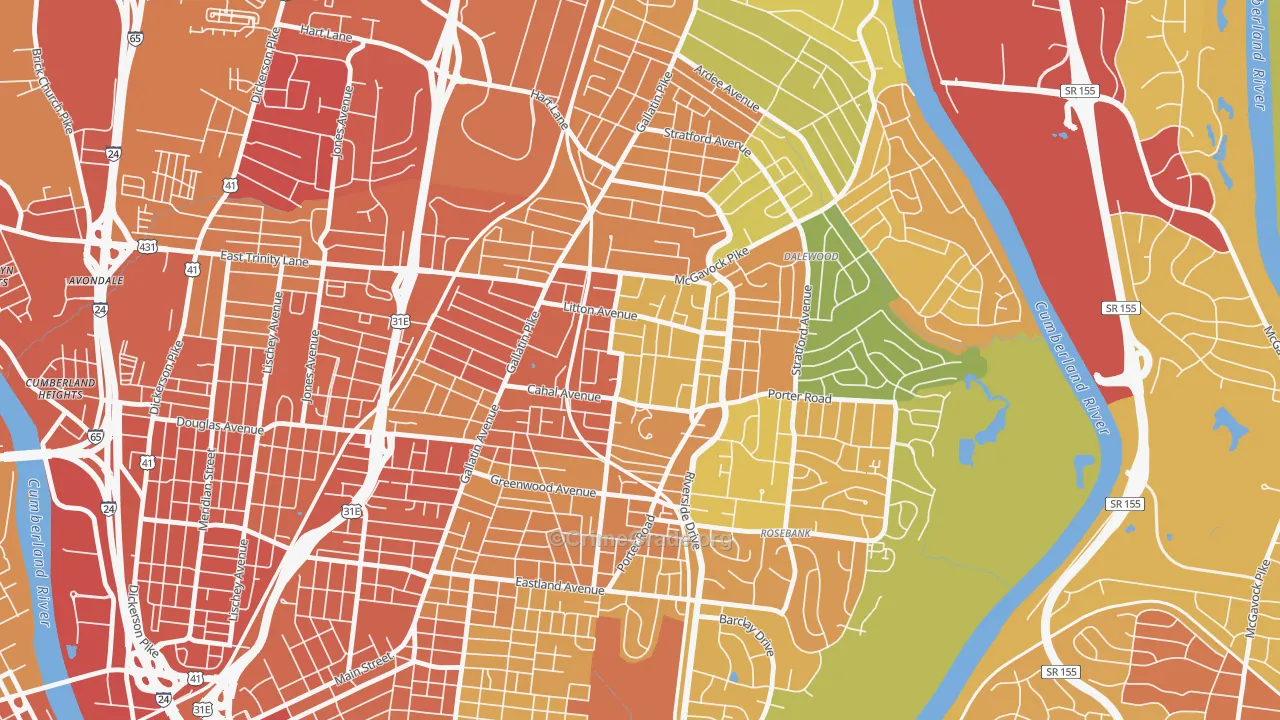 CCSI-South Inglewood, Nashville, TN Map of Assault Rates