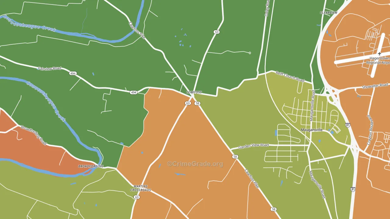 Cearfoss, MD Map of Assault Rates