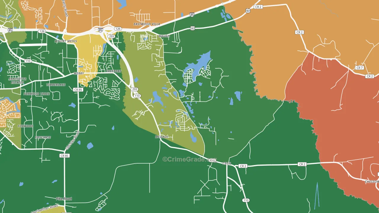 Cecil, AL Map of Assault Rates