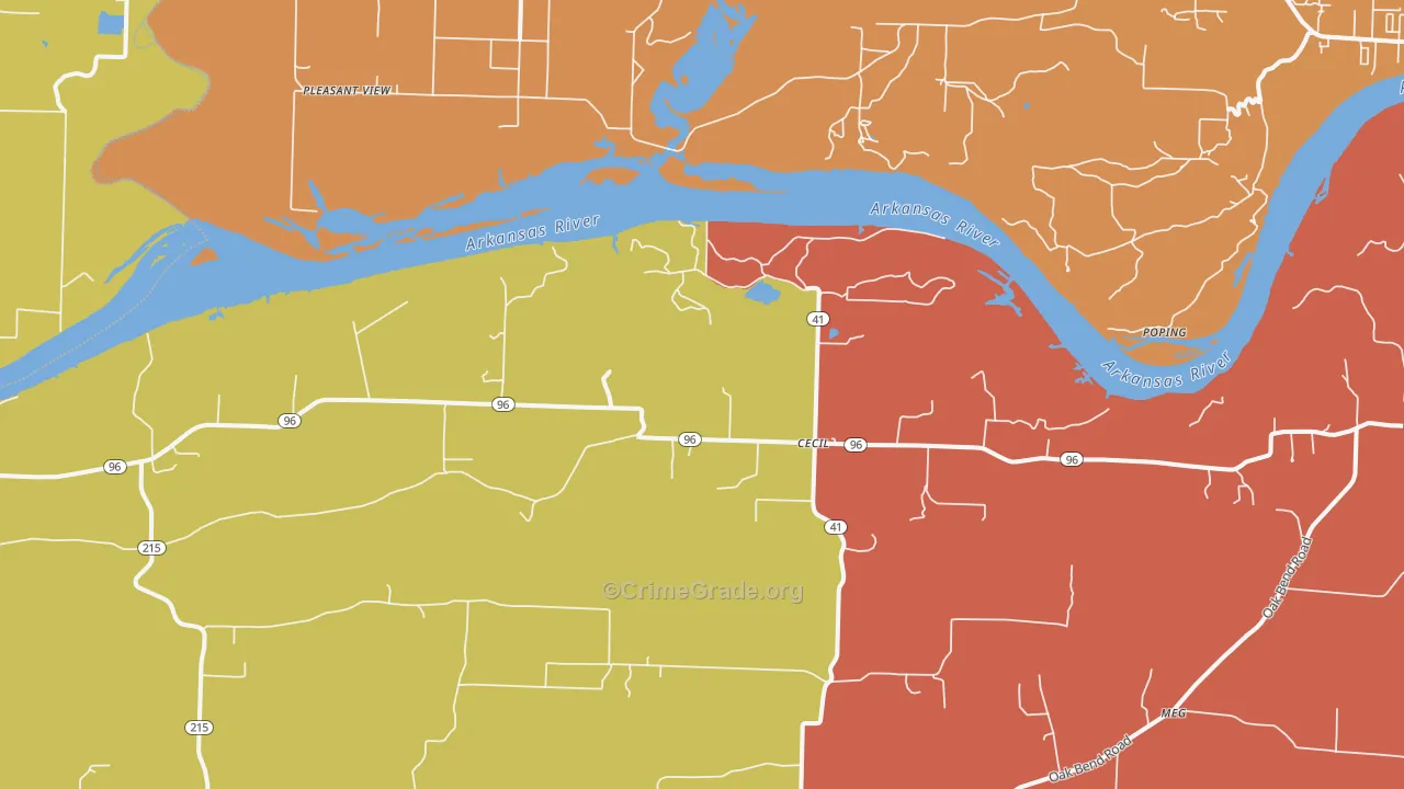 Cecil, AR Map of Assault Rates