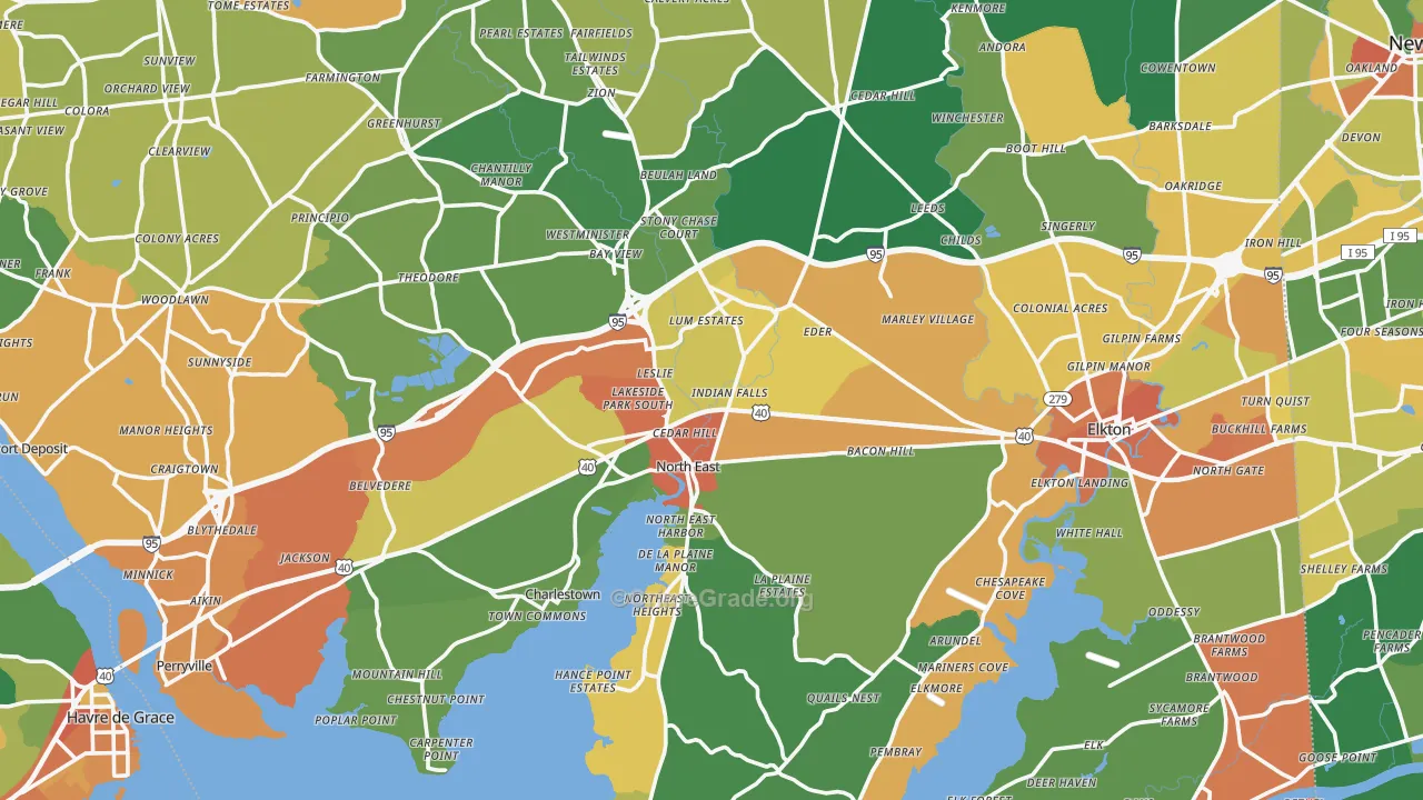 Cecil County, MD Map of Assault Rates
