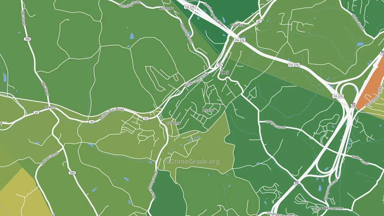 Cecil, PA Map of Assault Rates