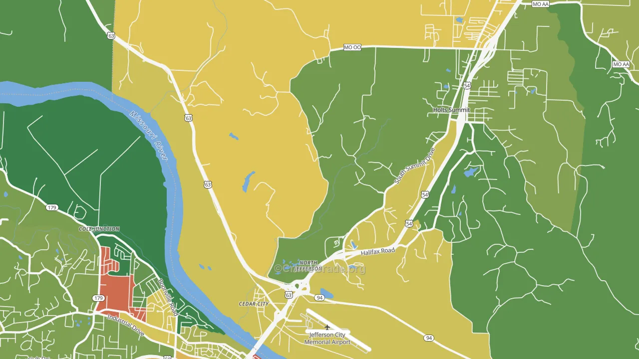 Cedar City, MO Map of Assault Rates