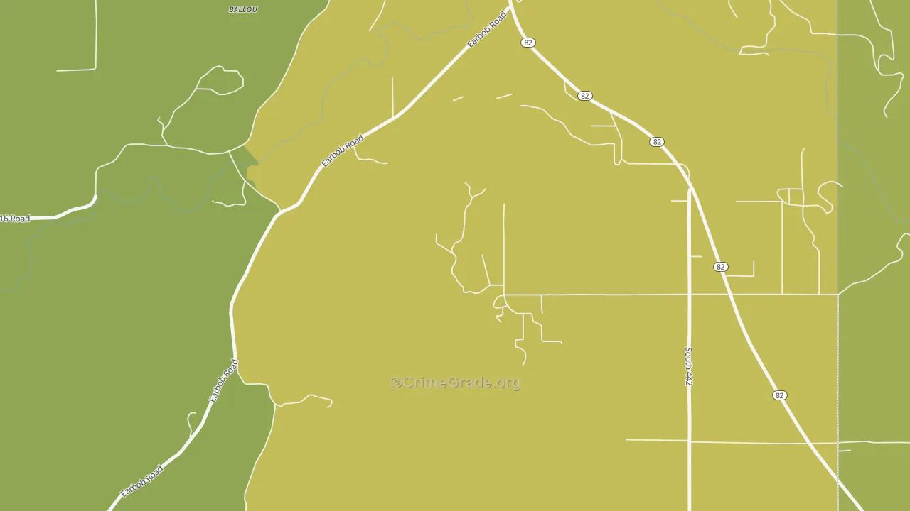 Cedar Crest, OK Map of Assault Rates