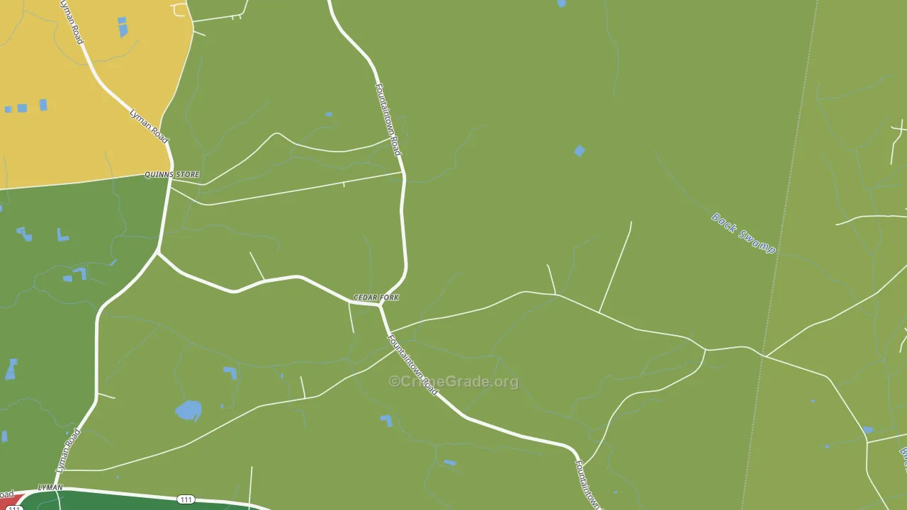 Cedar Fork, NC Map of Assault Rates
