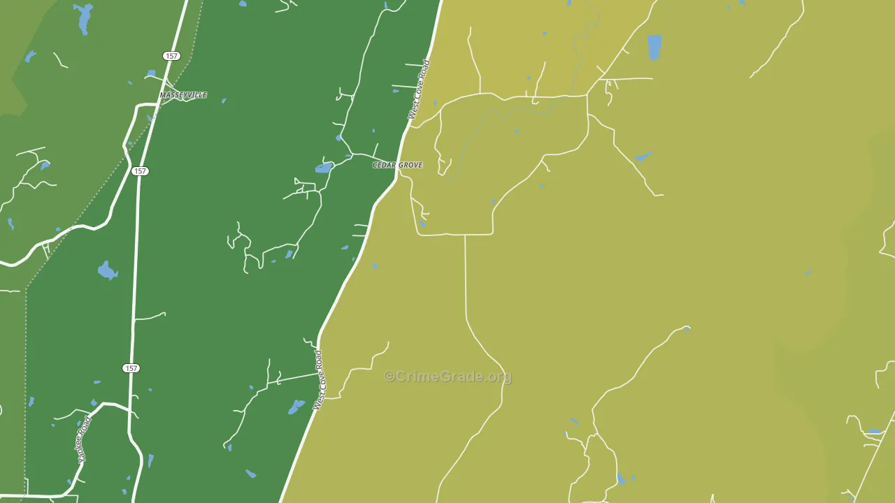 Cedar Grove, GA Map of Assault Rates