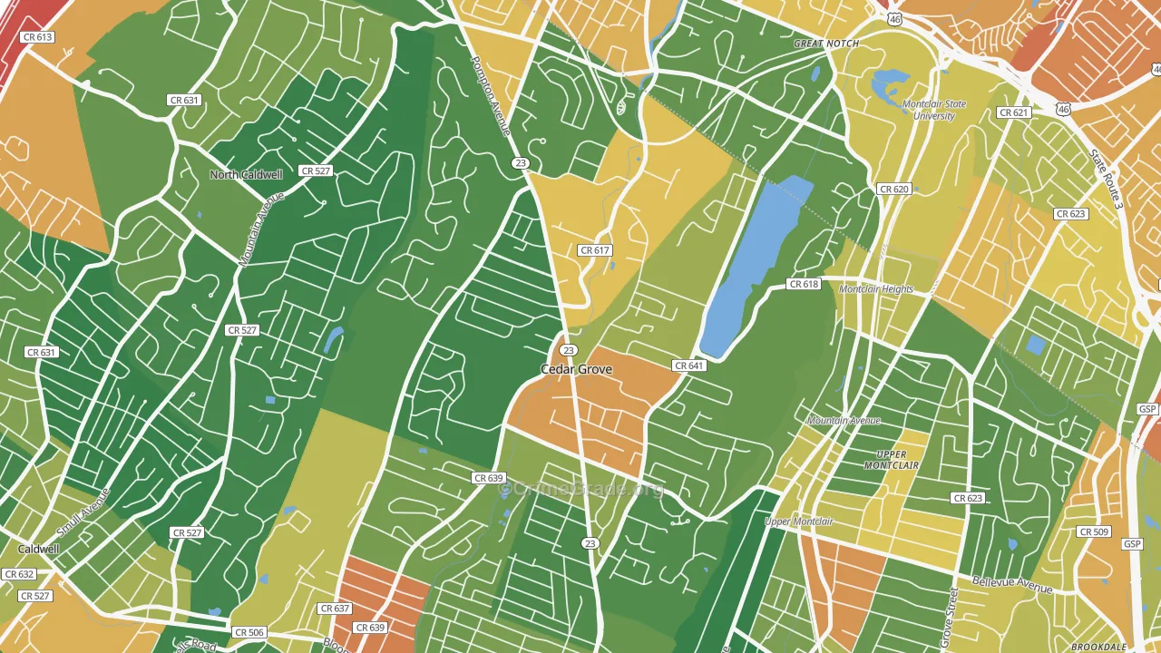 Cedar Grove, NJ Map of Assault Rates