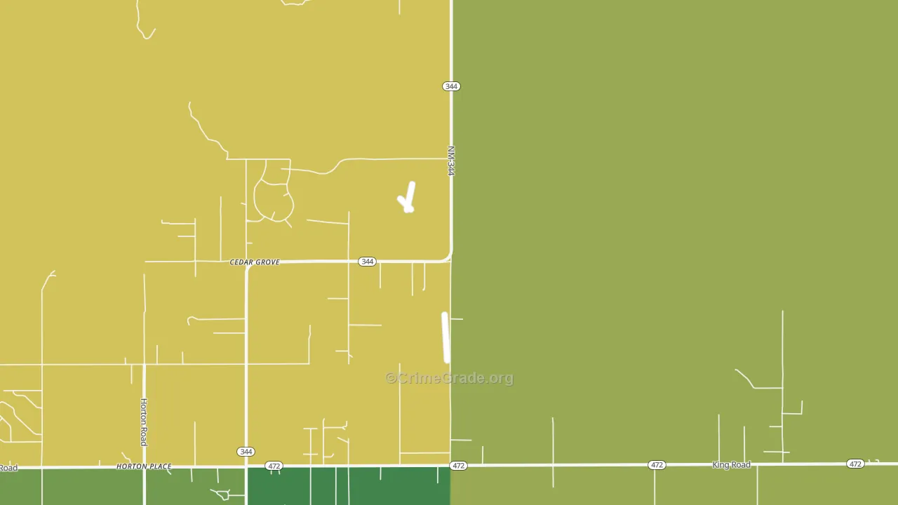 Cedar Grove, NM Map of Assault Rates