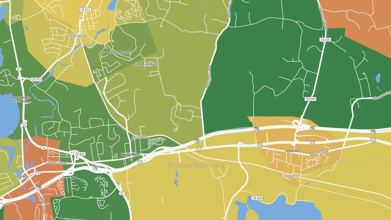 Cedar Heights, NJ Map of Assault Rates