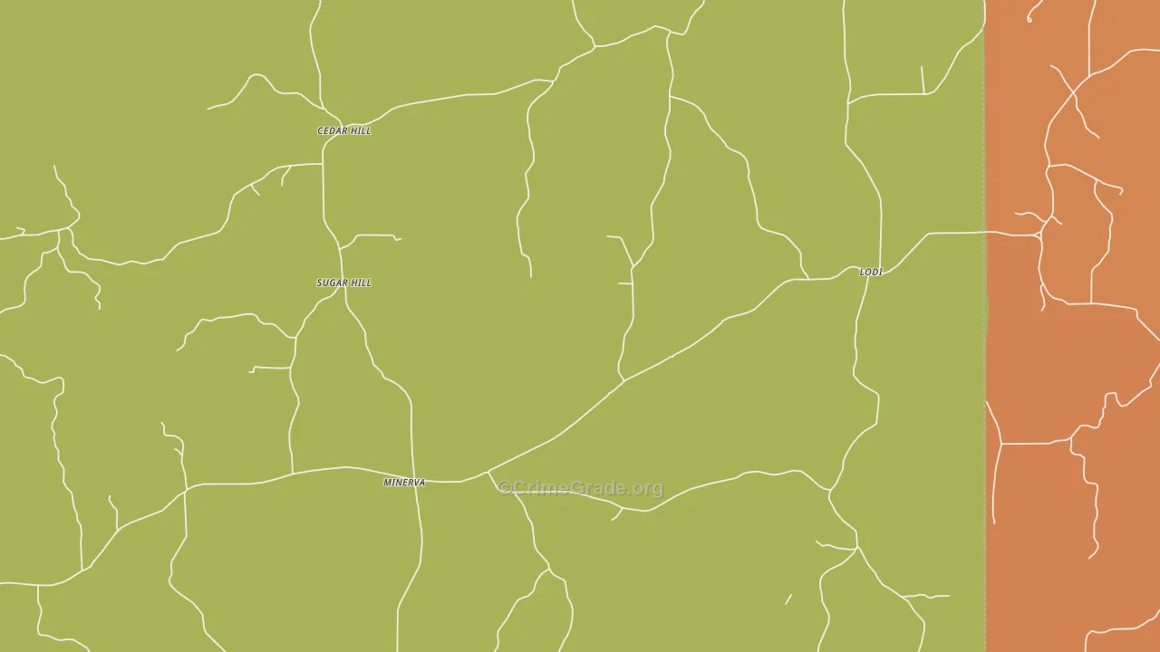 Cedar Hill, MS Map of Assault Rates