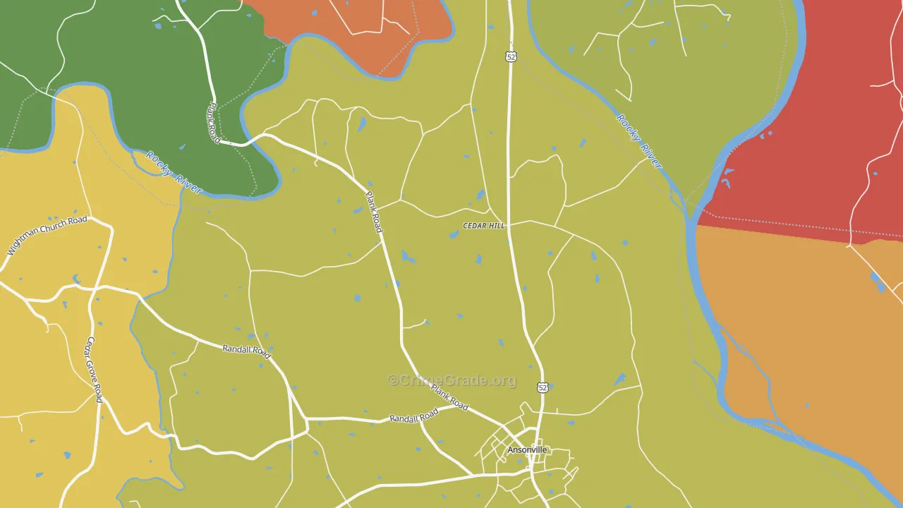 Cedar Hill, NC Map of Assault Rates