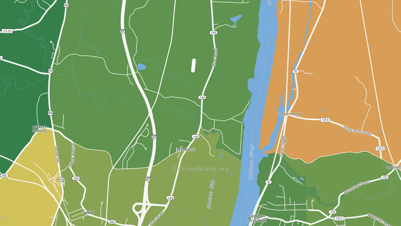Cedar Hill, NY Map of Assault Rates