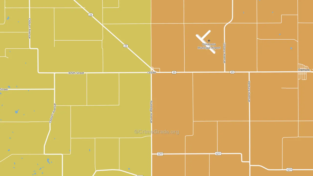 Cedar, IA Map of Assault Rates
