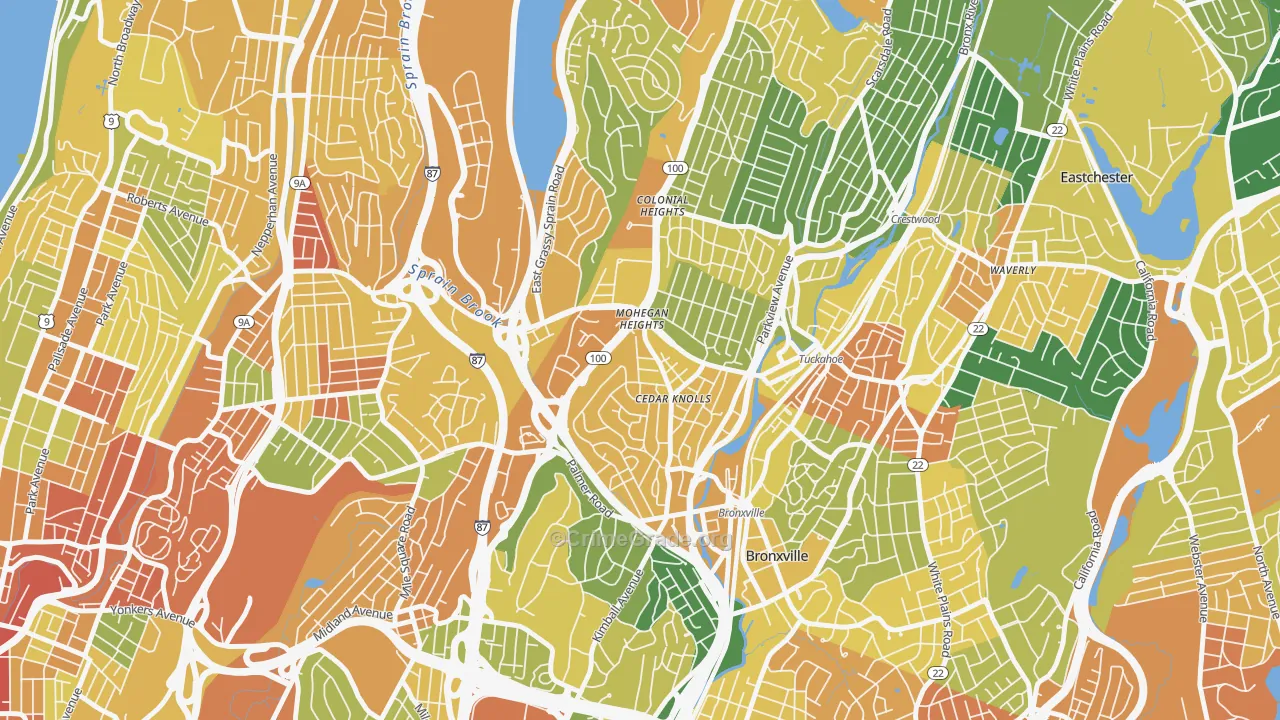 Cedar Knolls, Bronxville, NY Map of Assault Rates