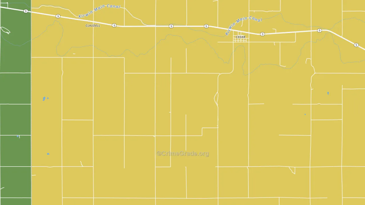 Cedar, KS Map of Assault Rates