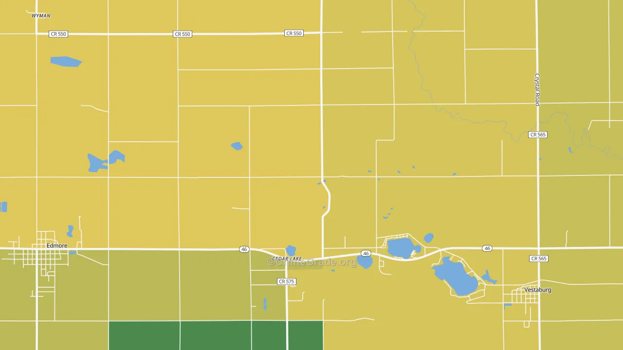 Cedar Lake, MI Map of Assault Rates