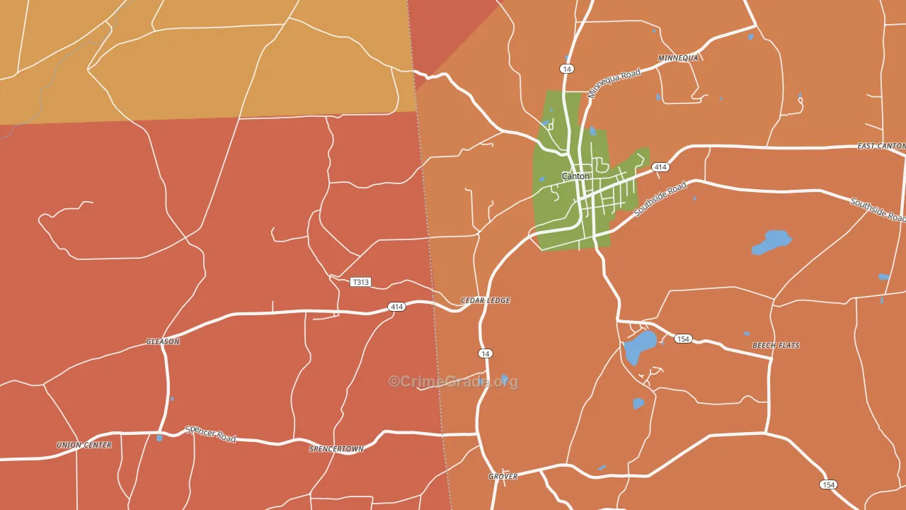 Cedar Ledge, PA Map of Assault Rates