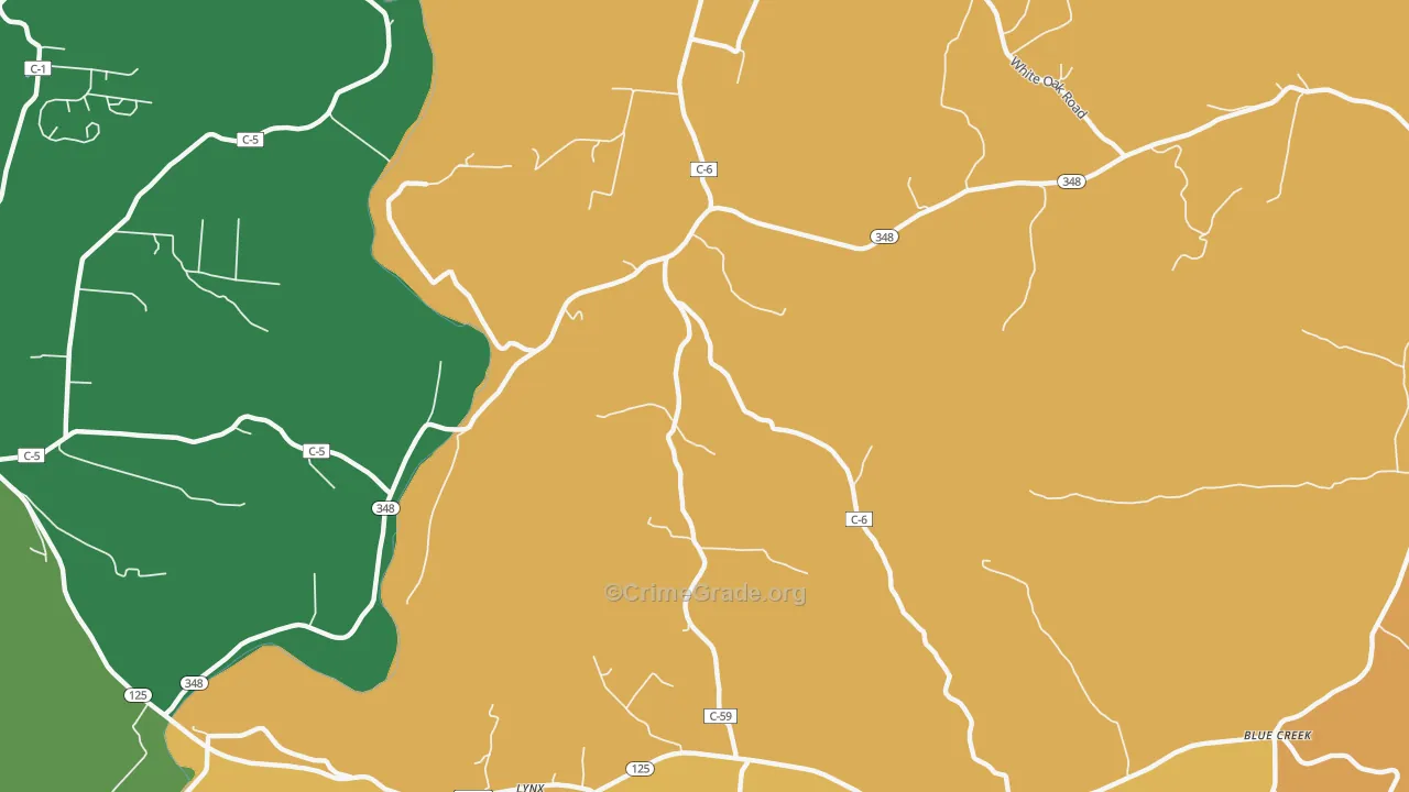 Cedar Mills, OH Map of Assault Rates