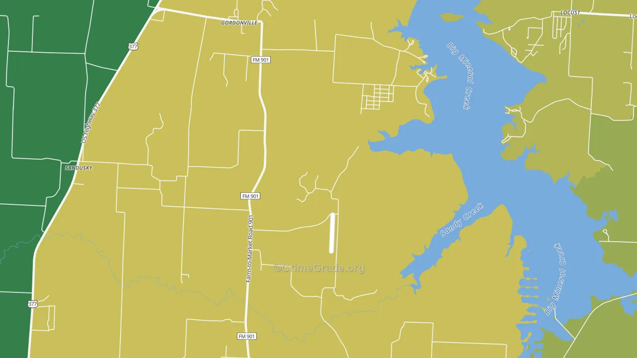 Cedar Mills, TX Map of Assault Rates