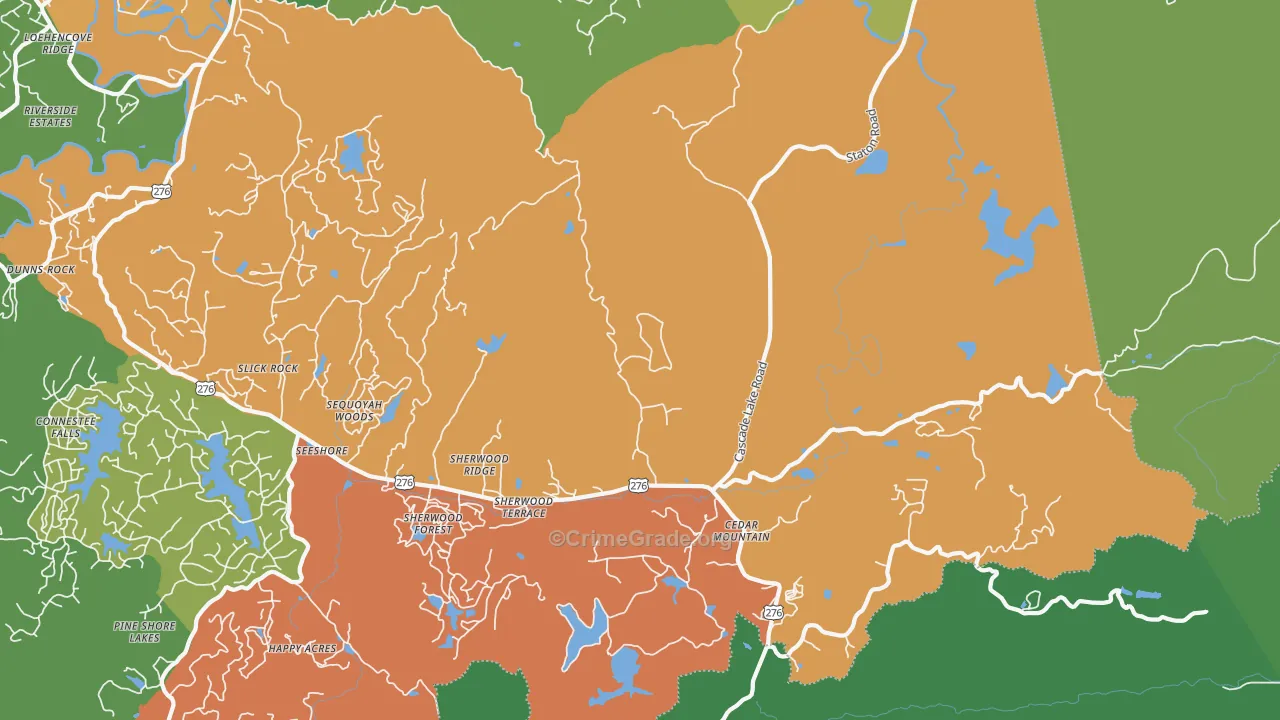 Cedar Mountain, NC Map of Assault Rates