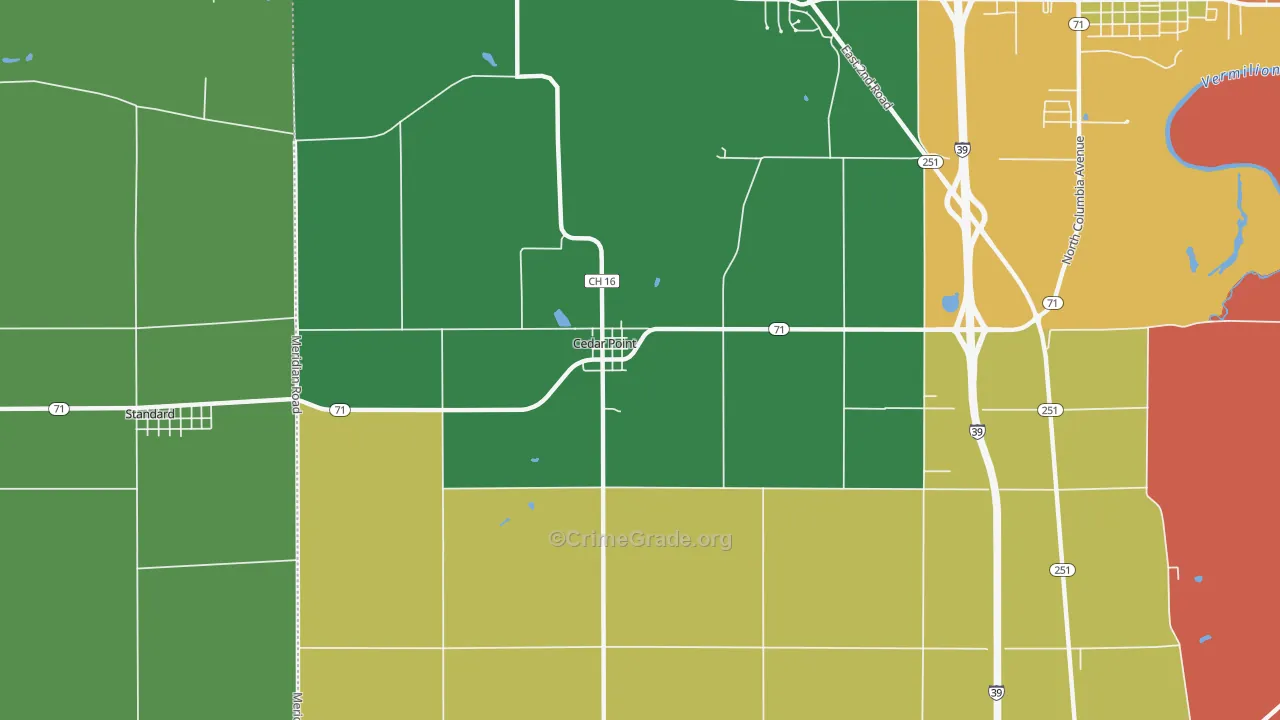 Cedar Point, IL Map of Assault Rates