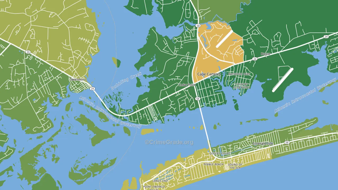 Cedar Point, NC Map of Assault Rates