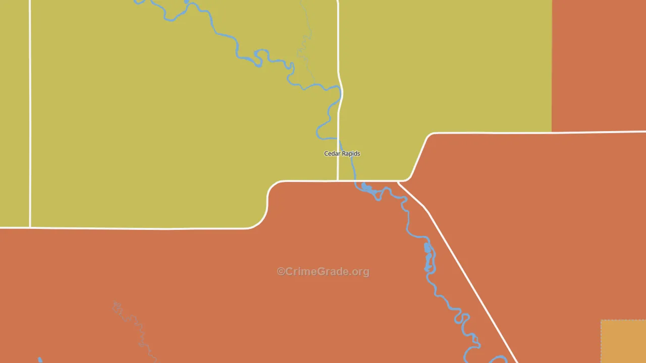 Cedar Rapids, NE Map of Assault Rates