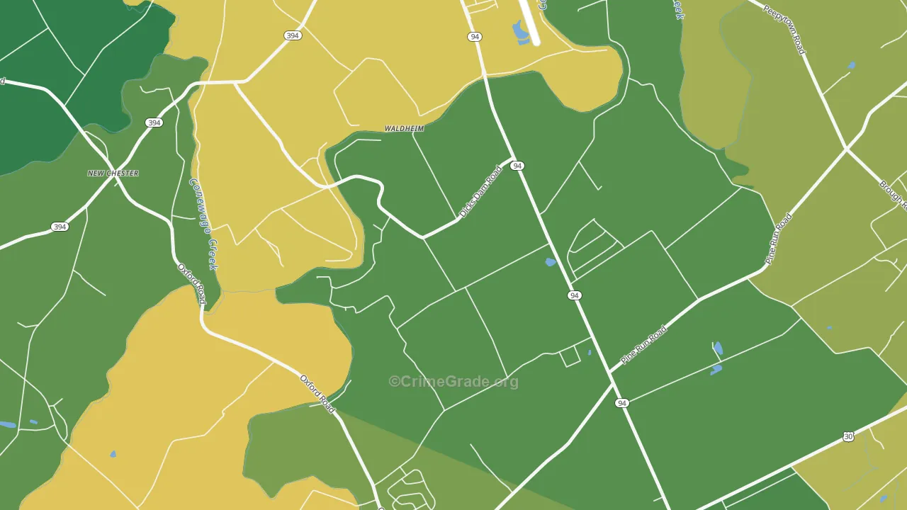 Cedar Ridge, PA Map of Assault Rates