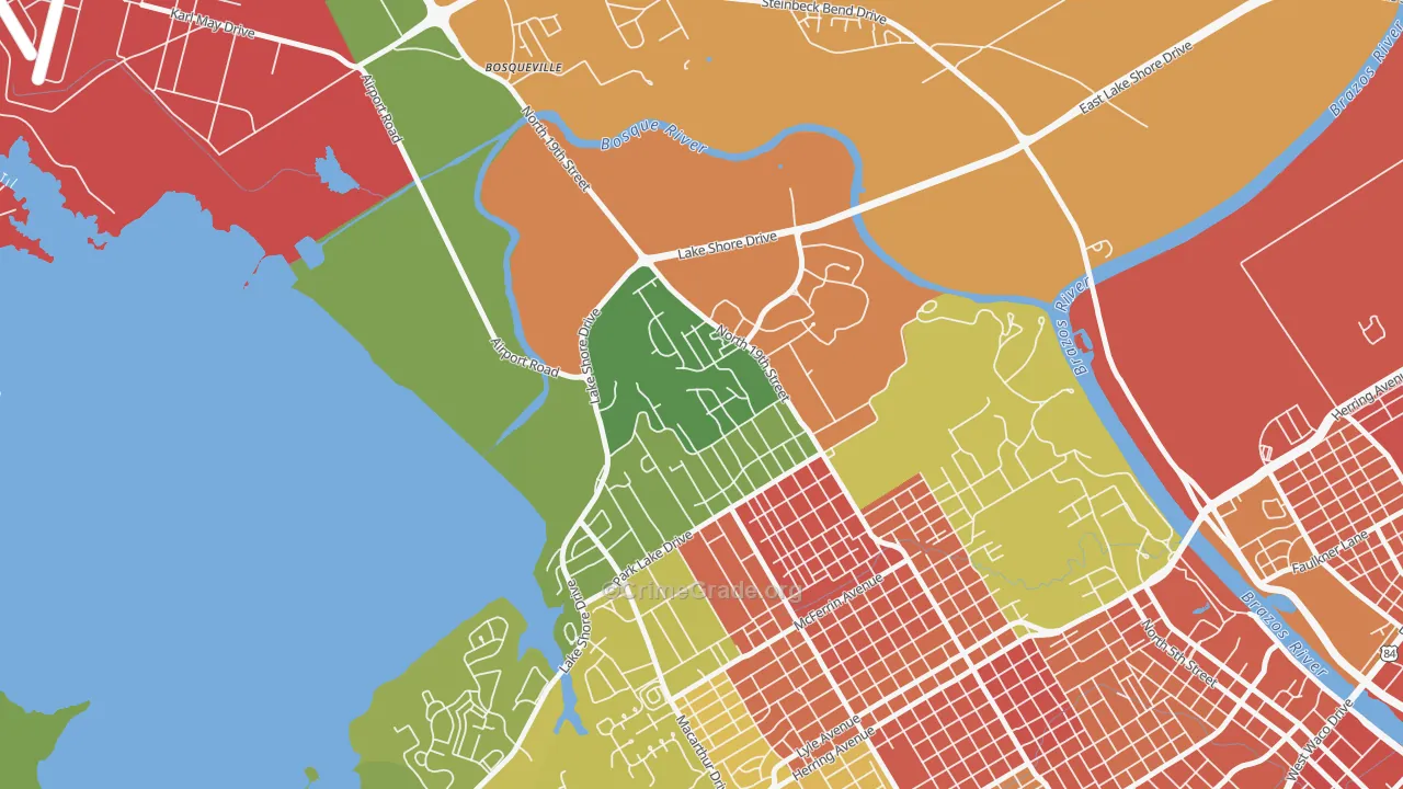 Cedar Ridge, Waco, TX Map of Assault Rates