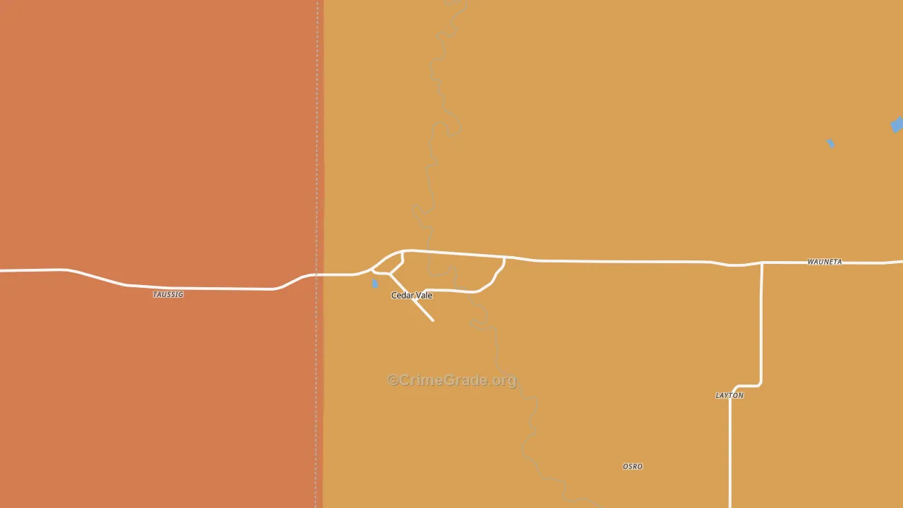 Cedar Vale, KS Map of Assault Rates