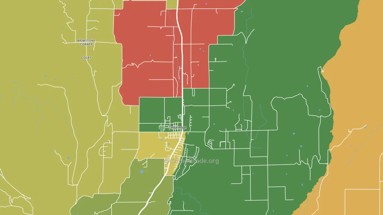 Cedaredge, CO Map of Assault Rates