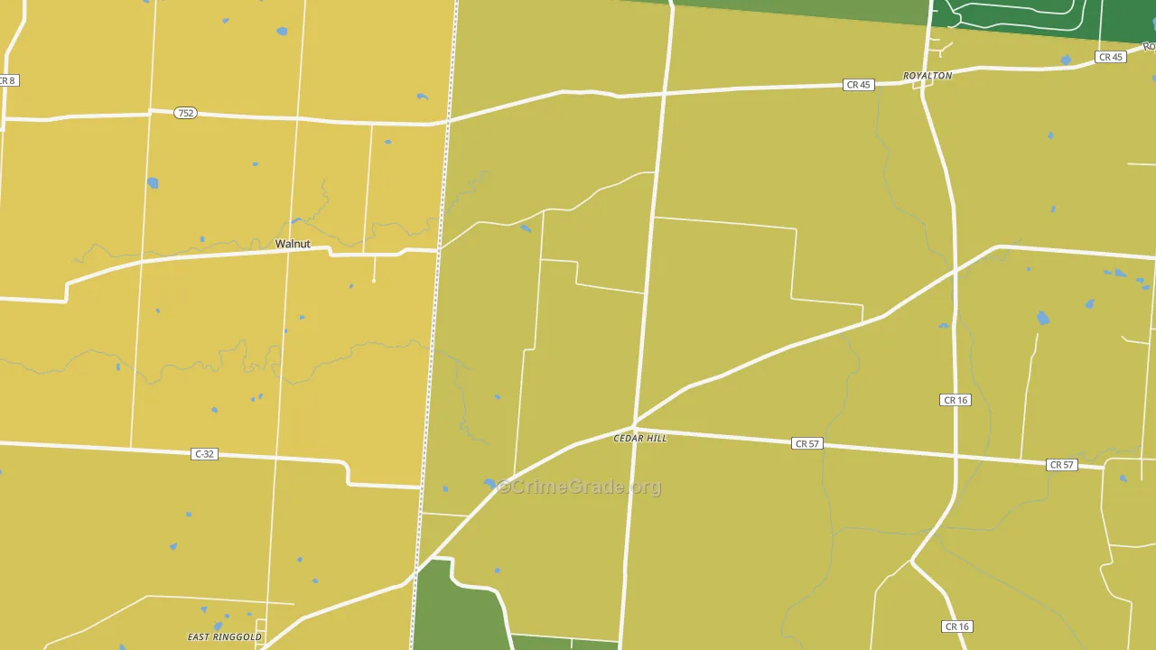 Cedarhill, OH Map of Assault Rates