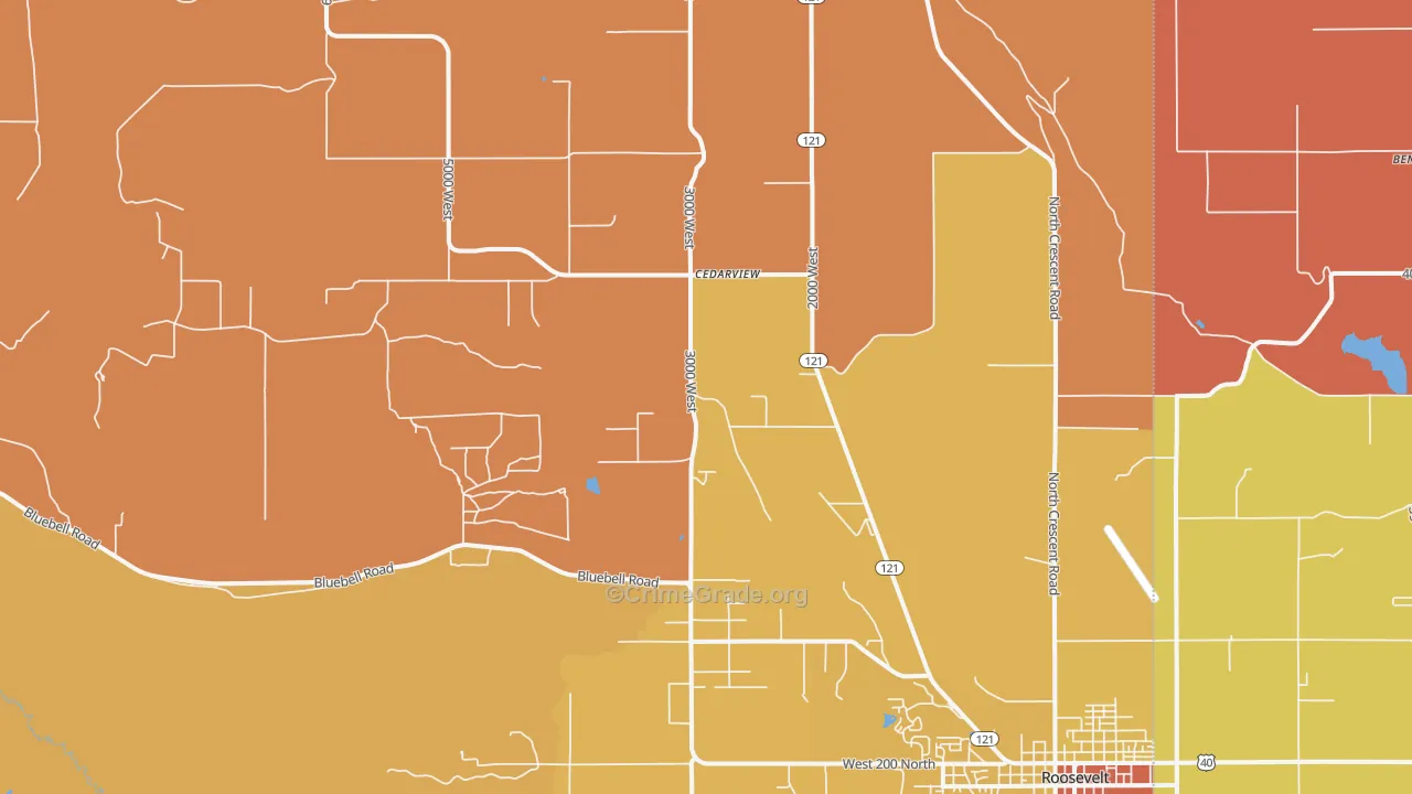 Cedarview, UT Map of Assault Rates