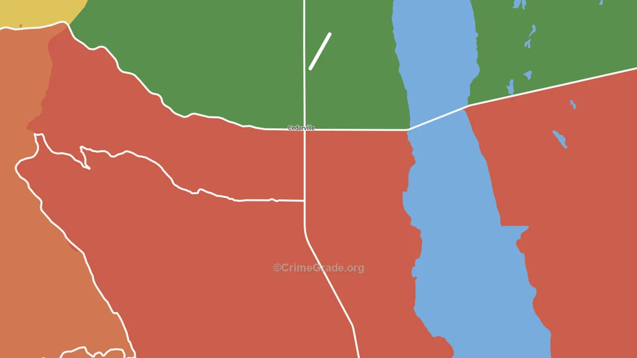 Cedarville, CA Map of Assault Rates