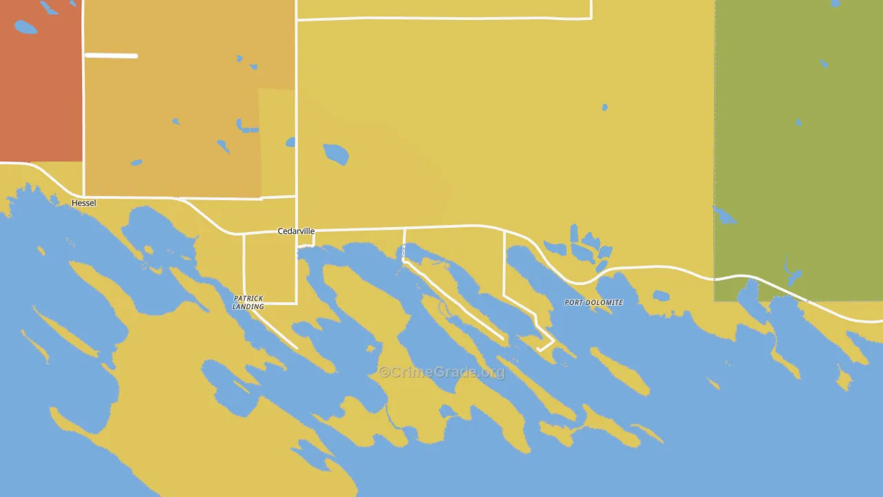 Cedarville, MI Map of Assault Rates