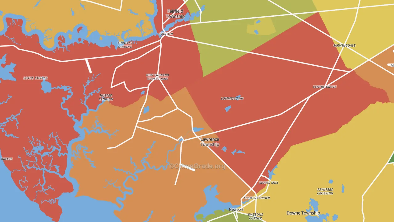 Cedarville, NJ Map of Assault Rates