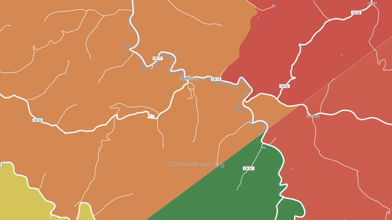 Cedarville, WV Map of Assault Rates