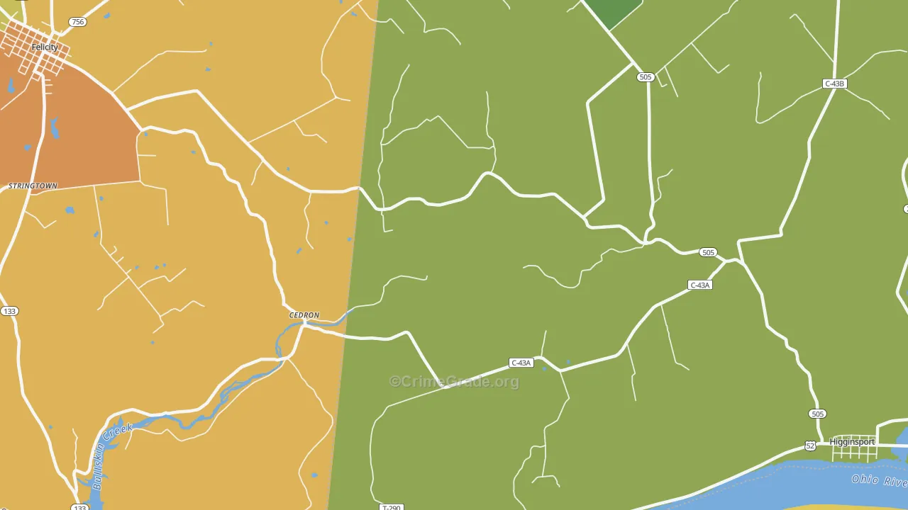 Cedron, OH Map of Assault Rates