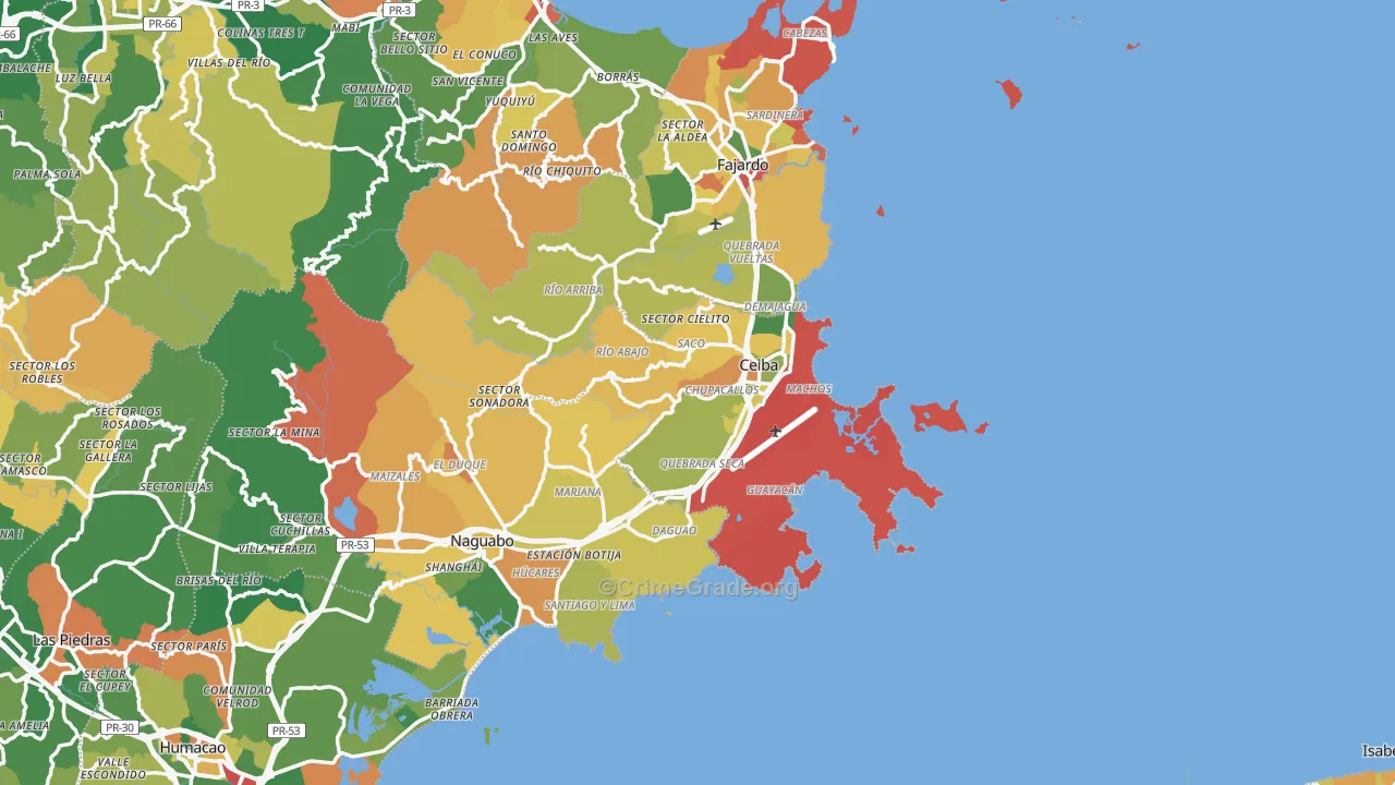 Ceiba, PR Map of Assault Rates