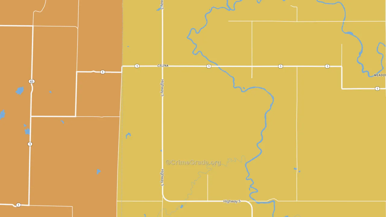 Celina, MN Map of Assault Rates