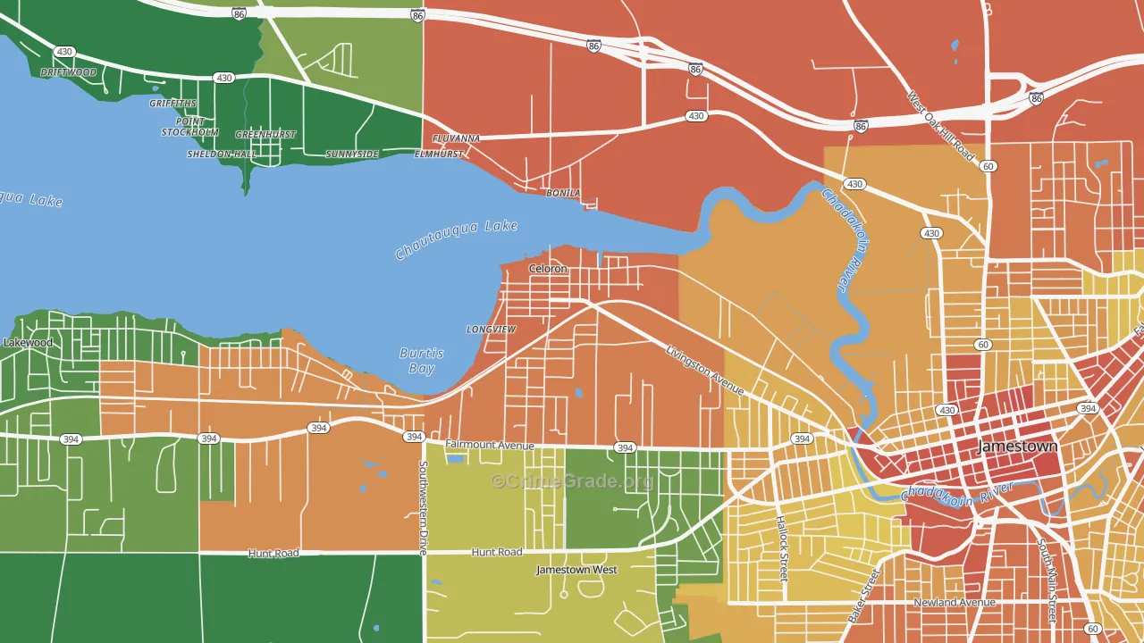 Celoron, NY Map of Assault Rates
