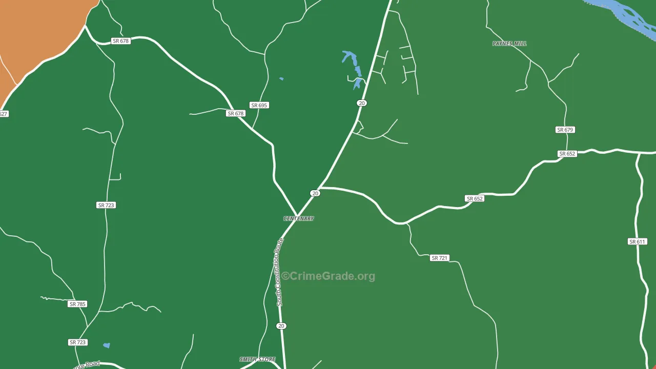 Centenary, VA Map of Assault Rates