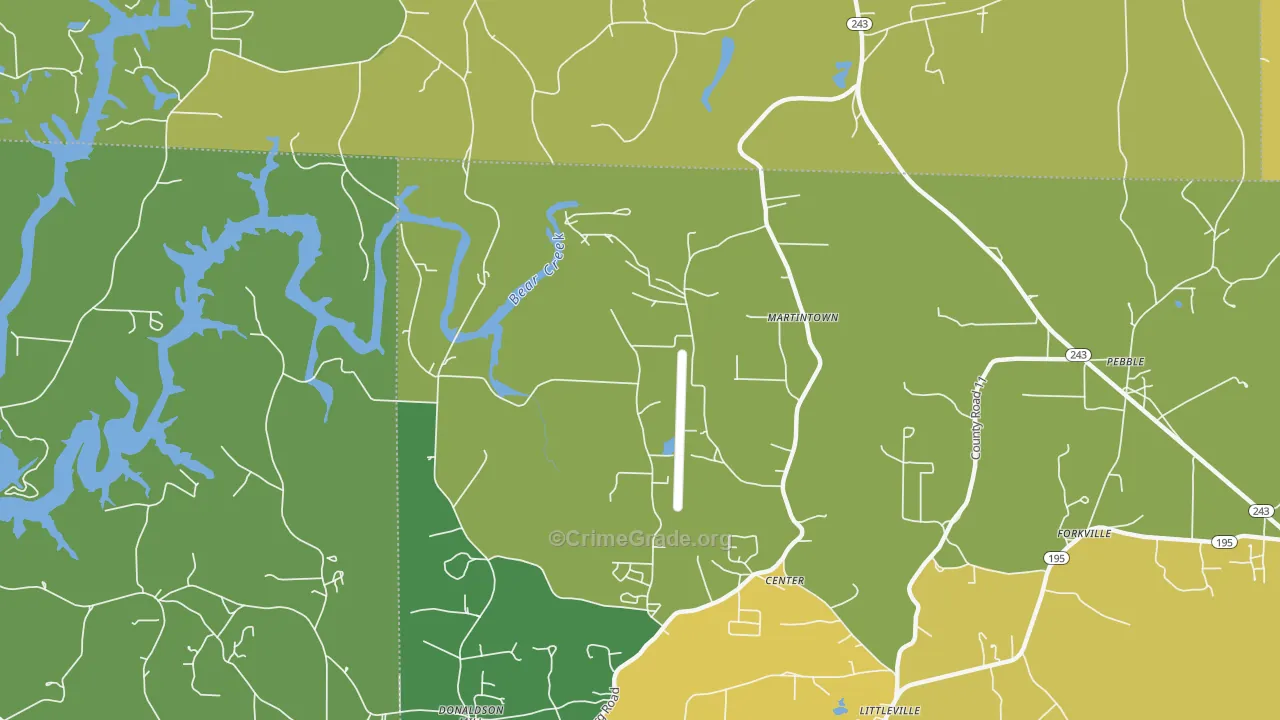 Center, AL Map of Assault Rates