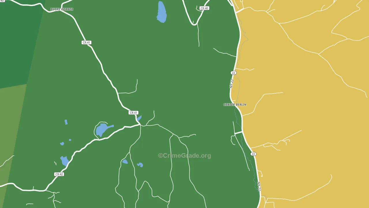 Center Berlin, NY Map of Assault Rates