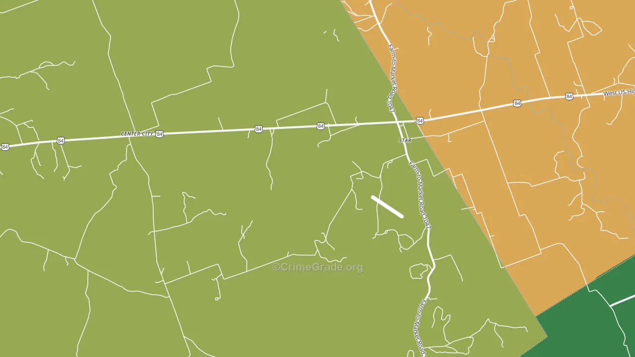 Center City, TX Map of Assault Rates
