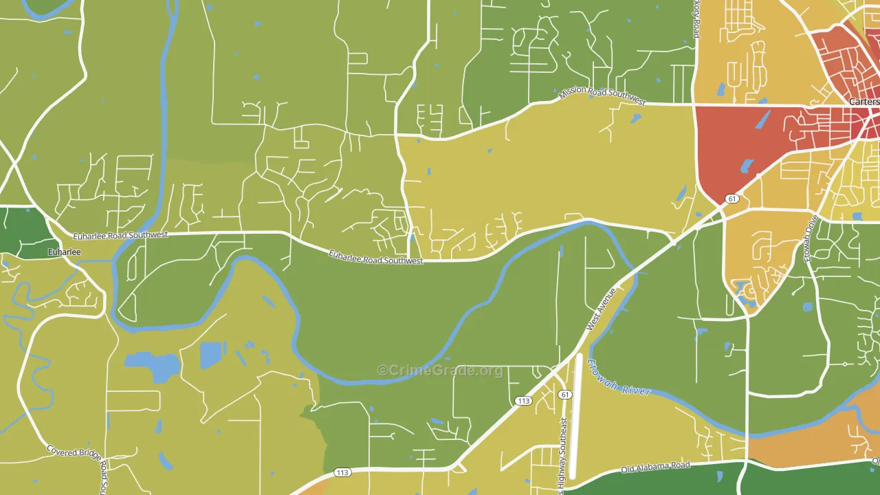 Center, GA Map of Assault Rates