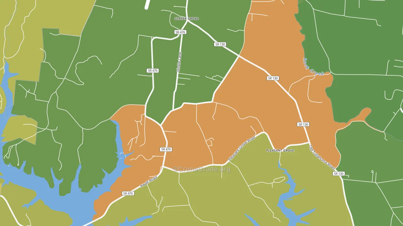 Center Grove, TN Map of Assault Rates