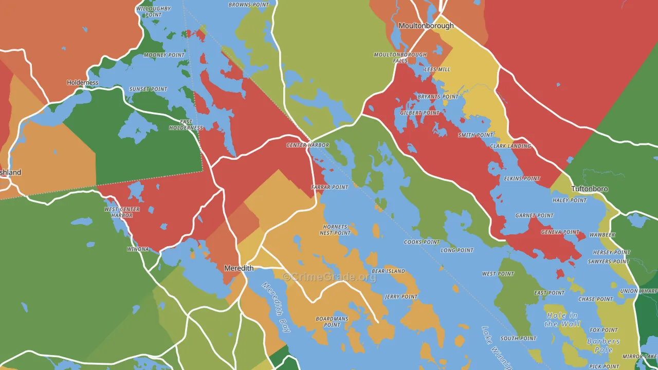 Center Harbor, NH Map of Assault Rates