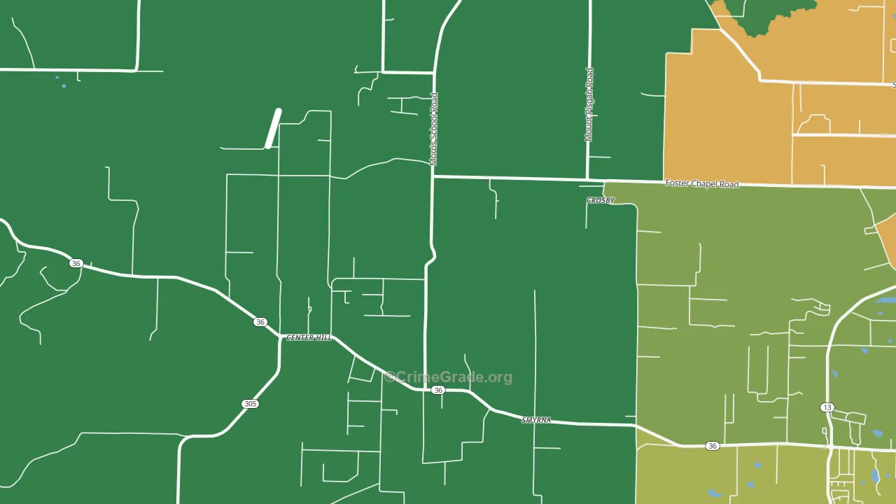 Center Hill, AR Map of Assault Rates