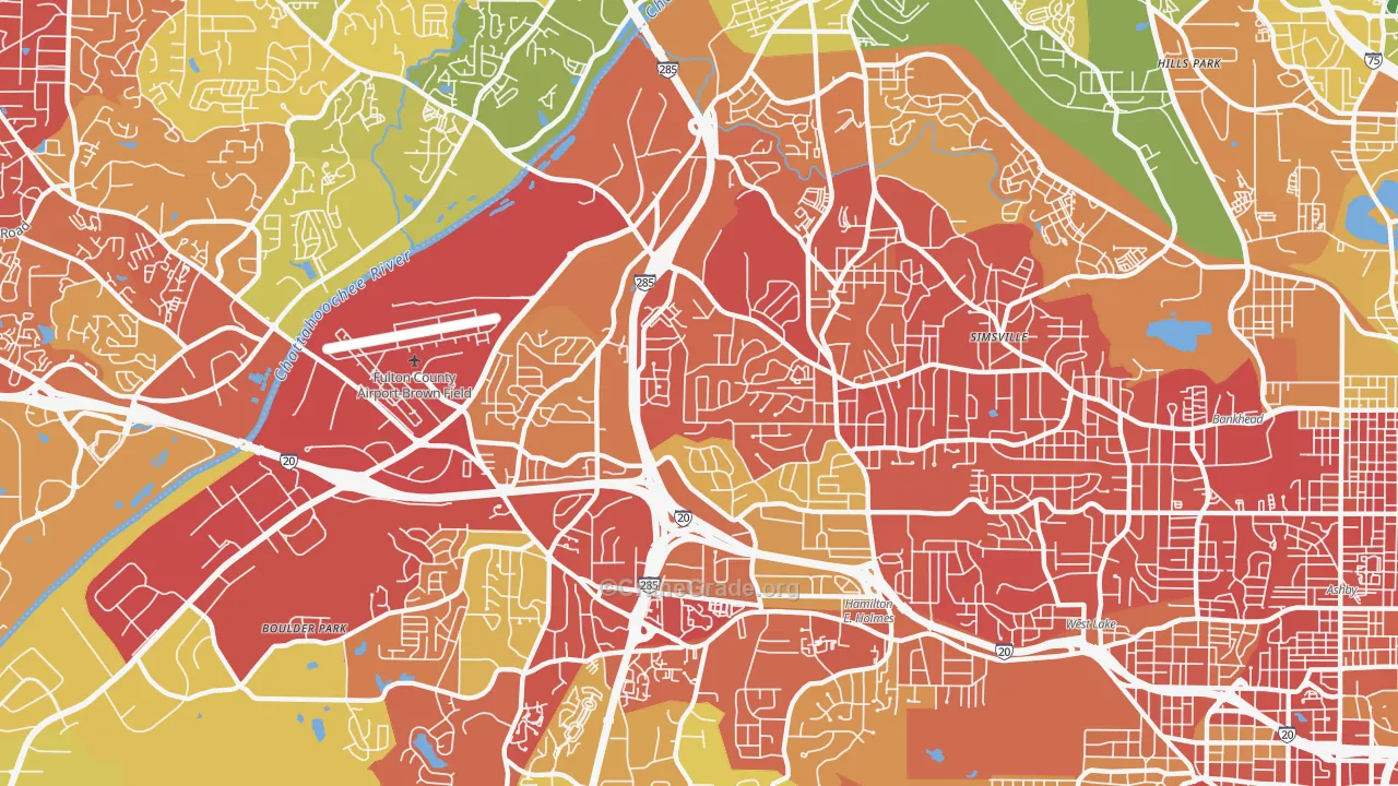 Center Hill, Atlanta, GA Map of Assault Rates